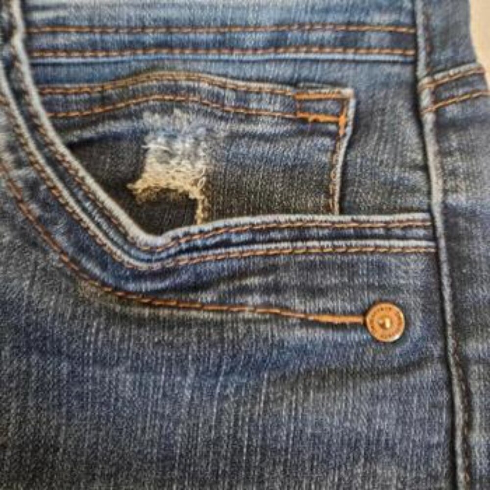 Democracy Women's Distressed Blue Skinny Jeans Size 10 - Picture 6 of 9